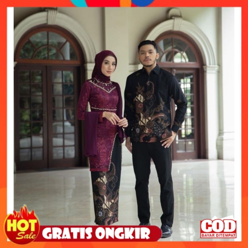 [PREMIUM ORIGINAL] SET COUPLE NAYYA MAROON -  KEBAYA TERBARU KEBAYA WISUDA KEBAYA LAMARAN KEBAYA TUN