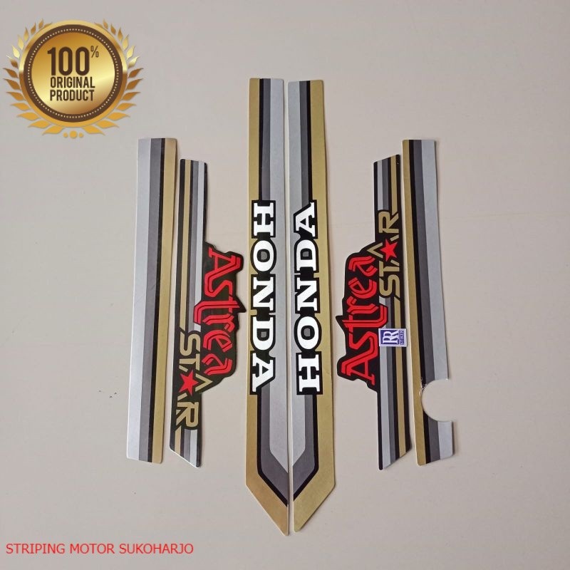 (ORI) striping honda astrea star 1987 silver gold kualitas original