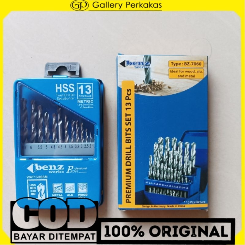 mata bor besi set 13 pcs benz murah kualitas terbaik