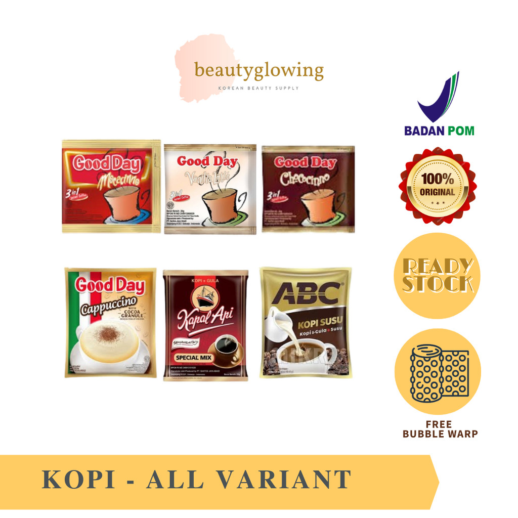 

[RENCENG] GOOD DAY KAPAL API ABC SUSU Kopi 20gr Renceng Isi 10 Pcs - Mocacinno | Vanilla Latte | Chococinno KAPAL API Special Mix 23gr ABC KOPI SUSU 31gr