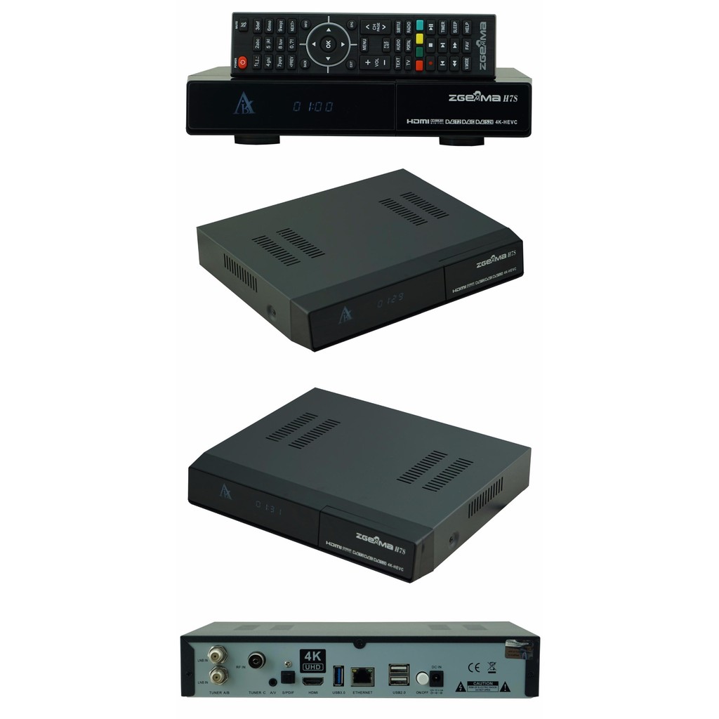 ZGEMMA H7S 4K UHD Kodi TV Box Ci+ Conax Multistream QT Stalker plug-in Decoder H.265 DVB-S2X+2*DVB-T