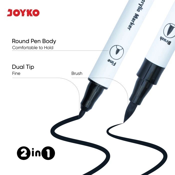 

JOYKO Acrylic Color Marker ACMK-68 - Spidol Akrilik Waterproof Set 12/24 Warna Murah