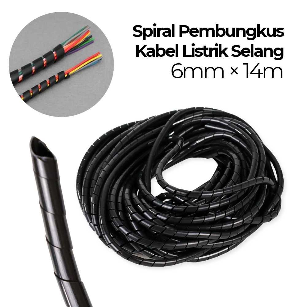 Tali Spiral Pembungkus Pelindung Kabel Cas Charger Listrik Fleksibel Dapat Dipotong Cable Organizer 