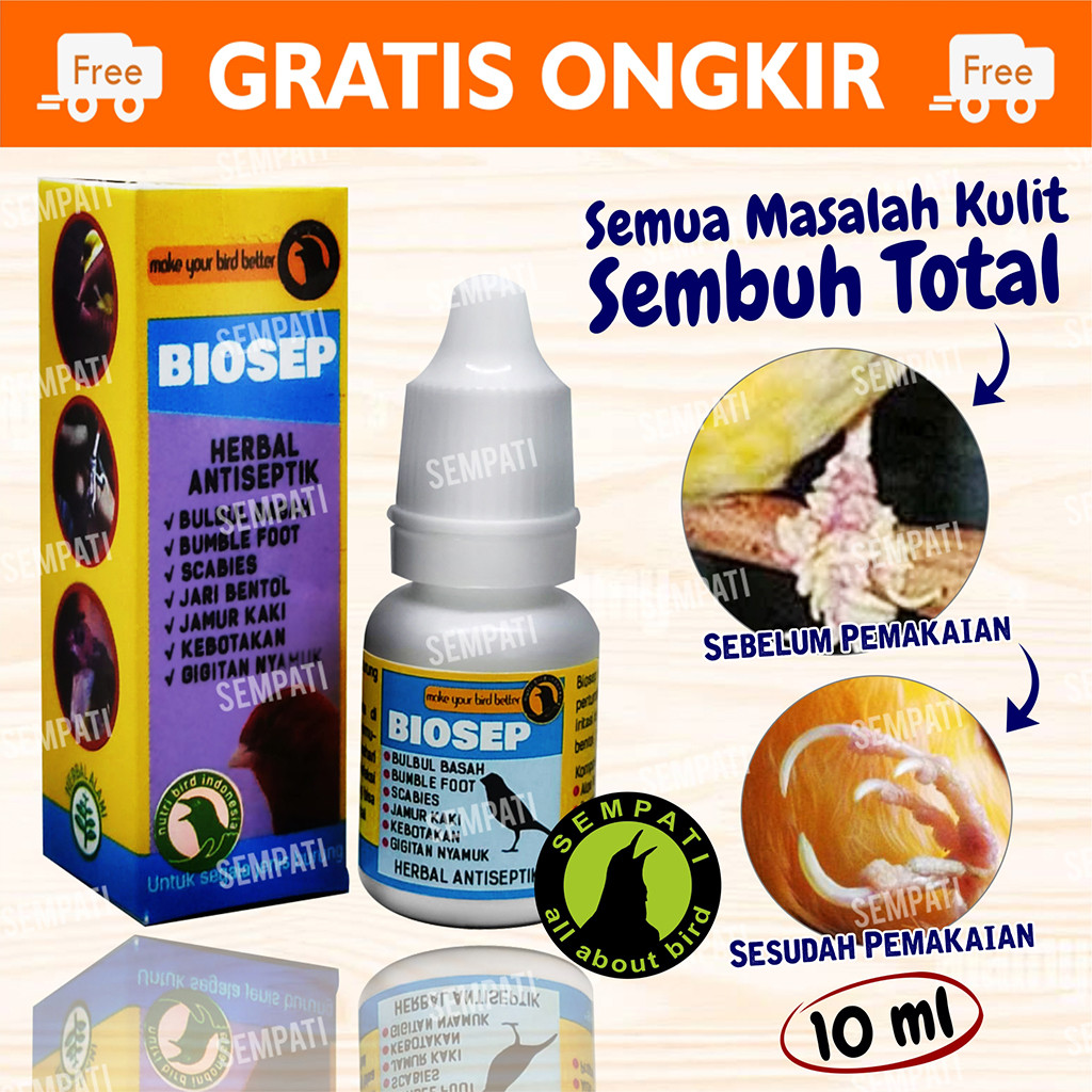 SEMPATI Biosep Nutribird Obat Kaki Burung Sakit Kulit Iritasi Bengkak Luka Jemuran Obat Jamur Kutu S