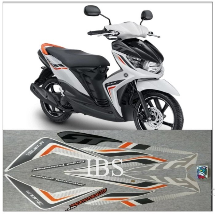 STRIPING MIO SOUL GT PUTIH 2014 STIKER ORI YAMAHA POLET