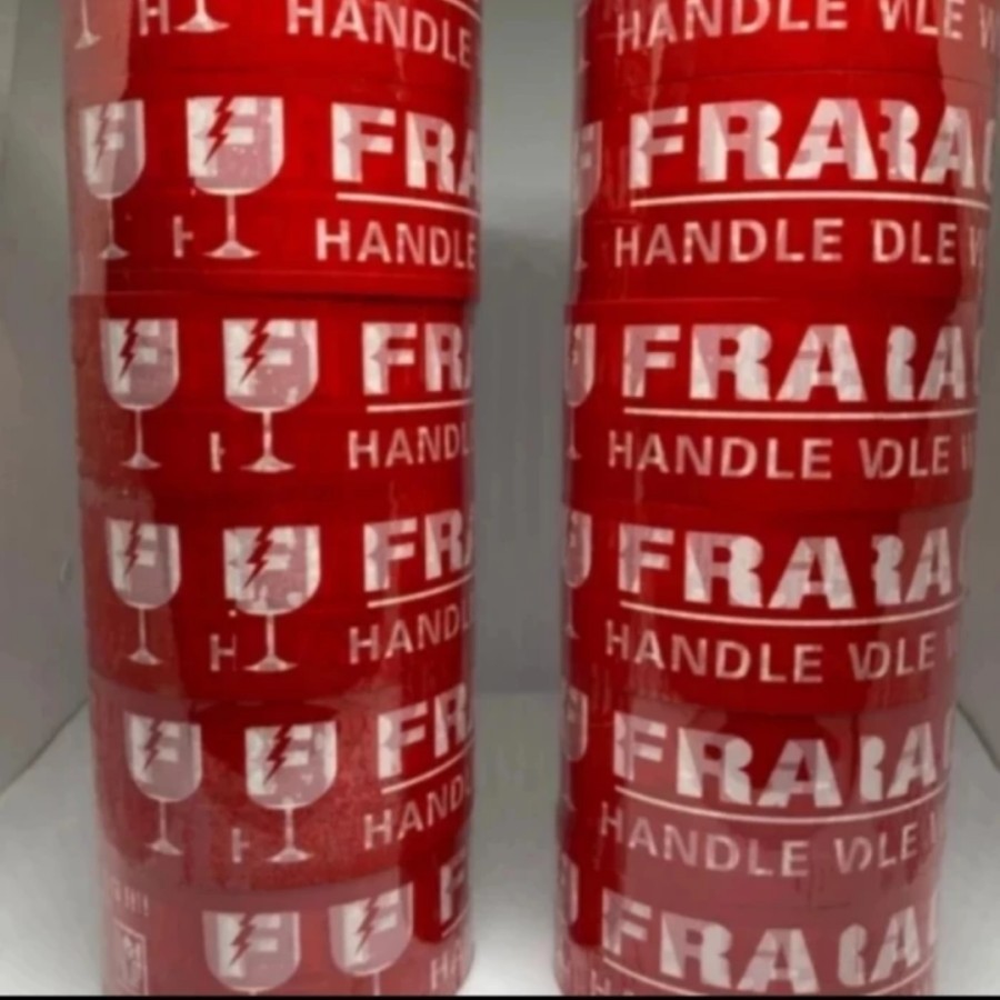 

I* 100Y FRAGILE Lakban Fragile 100 Yard FRAGILE MERAH 100 Yard Lakban FRAGILE SNS Merah 100 yard Lem Bungkus Packing 48 mm Lengket Kuat Serbaguna