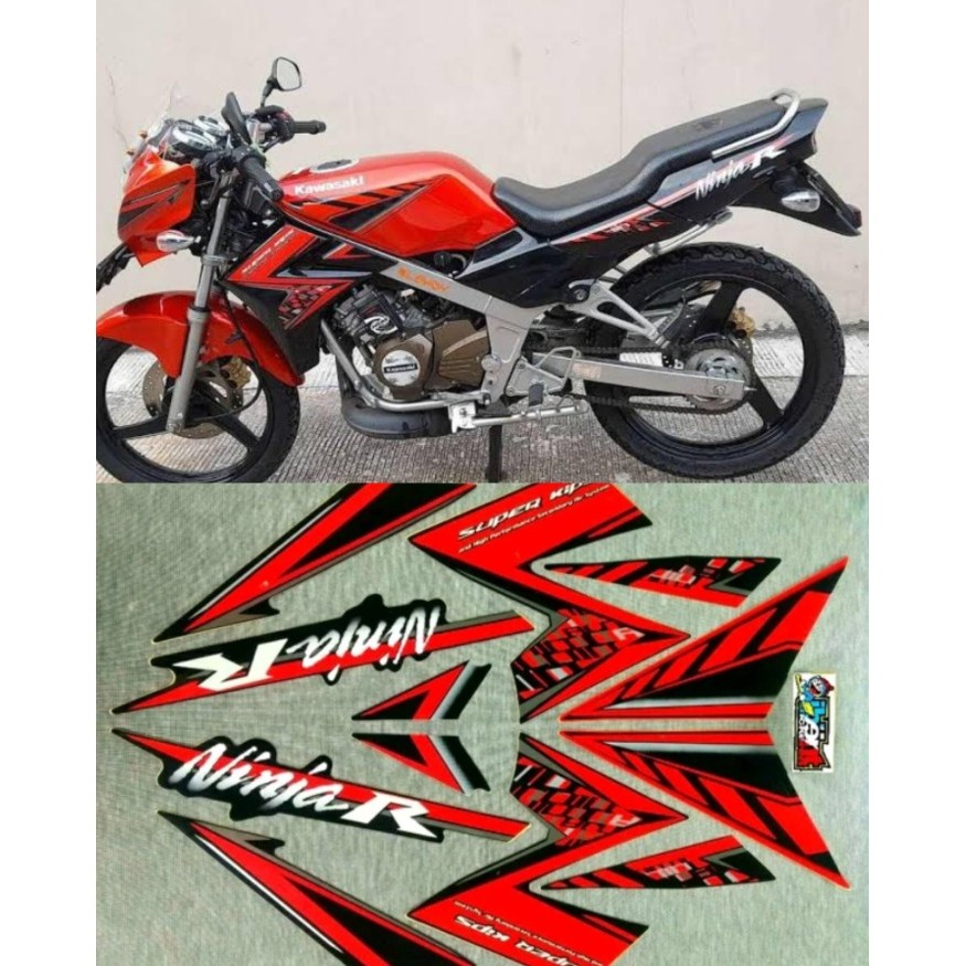 STRIPING ORI KAWASAKI NINJA R 2014 MERAH POLET STIKER