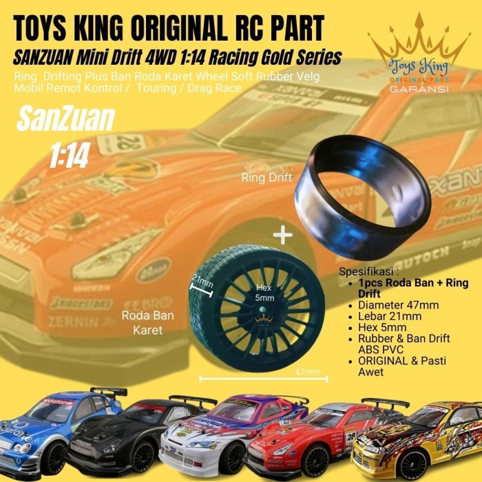 OV88 Ring  Drifting Plus Ban Roda Karet Velg RC Car SANZUAN 1:14 B252 Part