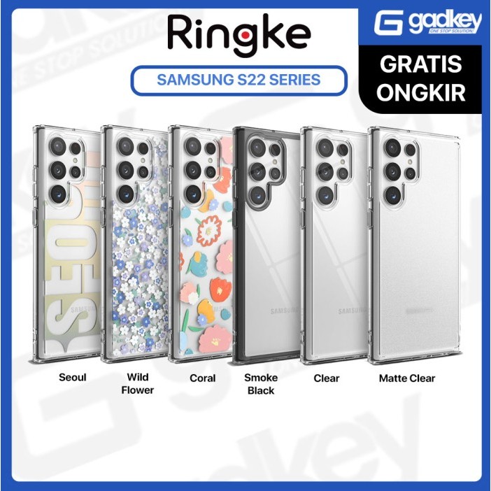 Case Samsung Galaxy S22 Ultra Plus Ringke Fusion Clear Soft Casing - Card, S22 Ultra