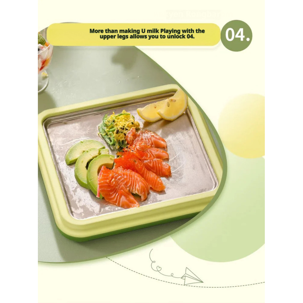 Home essential small household mini fried ice tray stainless steel ice storage box