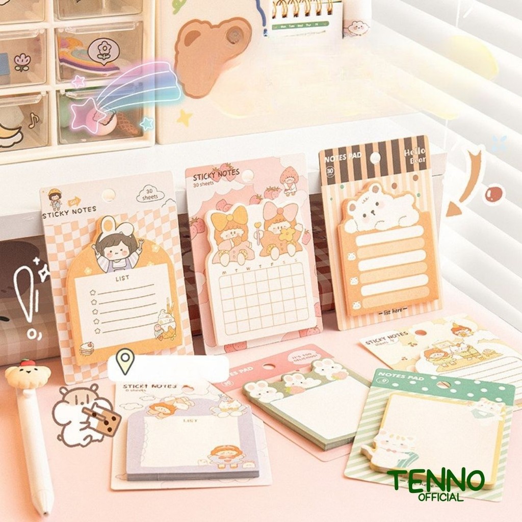 

TENNO Sticky Notes Magic Shape Bentuk Unik Isi 30 Lembar Kertas Catatan Tempel Stick Note Memo Pad