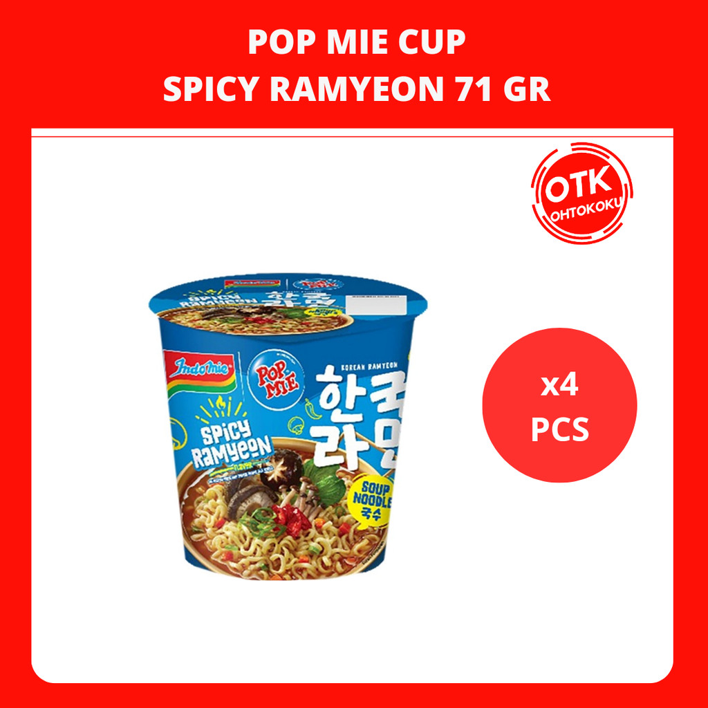 

Pop Mie Mi Instan Cup Rasa Spicy Ramyeon 71 gr x 4 pcs