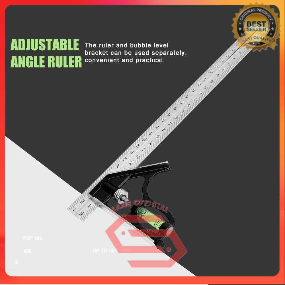 

Taffware Mistar Penggaris Siku Adjustable Angle Ruler Waterpass 305mm - ZEAST SANS