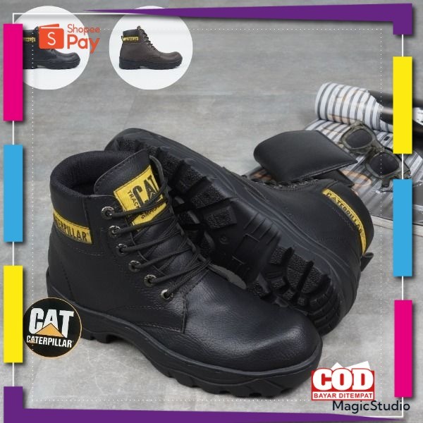 [PREMIUM ORIGINAL] Sepatu Boots Safety Ujung Besi Caterpillar Sopii Sepatu Proyek Kerja Lapangan Ant