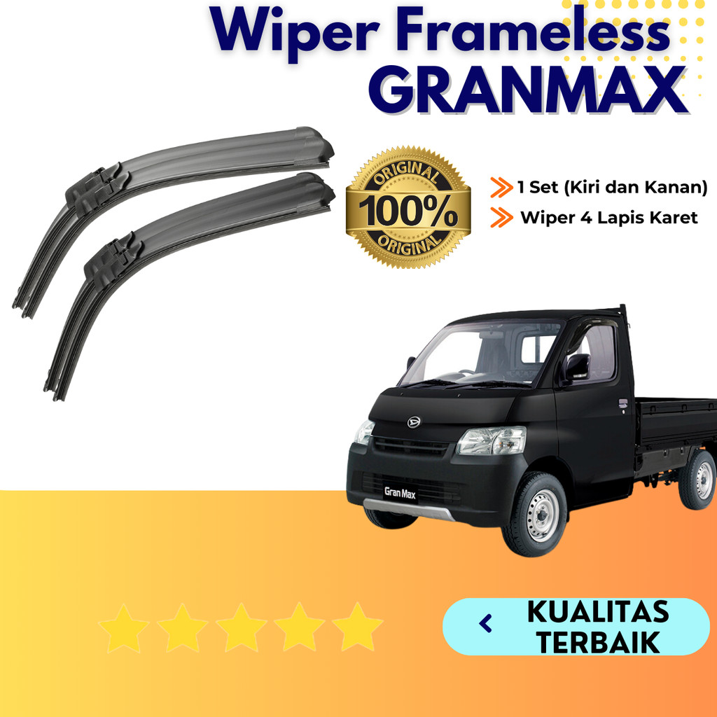 (BISA COD) Wiper Mobil Pick Up Gran Max Sapuan Kaca Mobil Model Frameless Banana Karet 1 Set Ori Var
