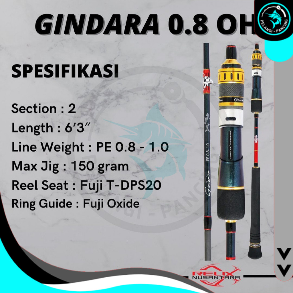 Joran Overhaed / /OH Relix nusantara Gindara PE 0.8 PE 1.5 PE 2,5 PE 3.5  - PP