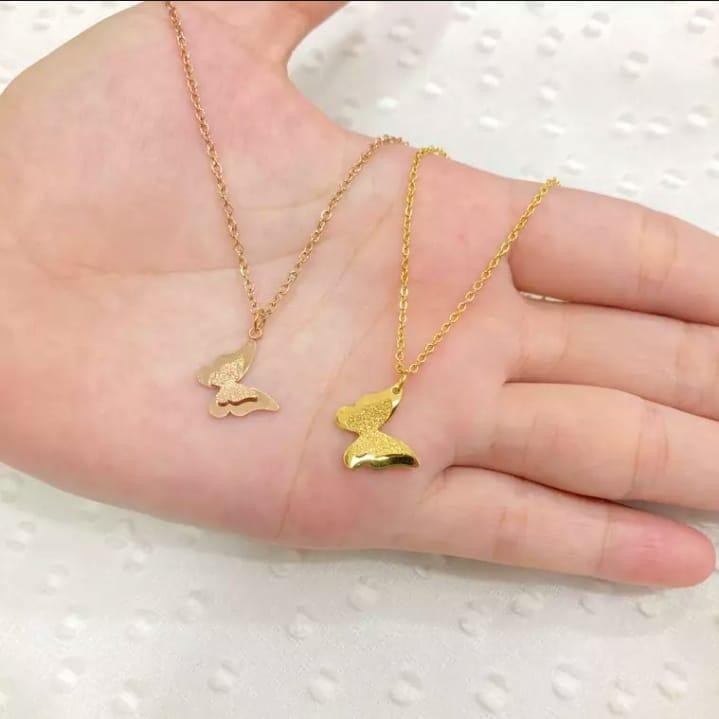 Kalung Titanium Wanita Terbaru/Kalung Fashion Wanita Titanium Import/Kalung Titanium Wanita Model Te