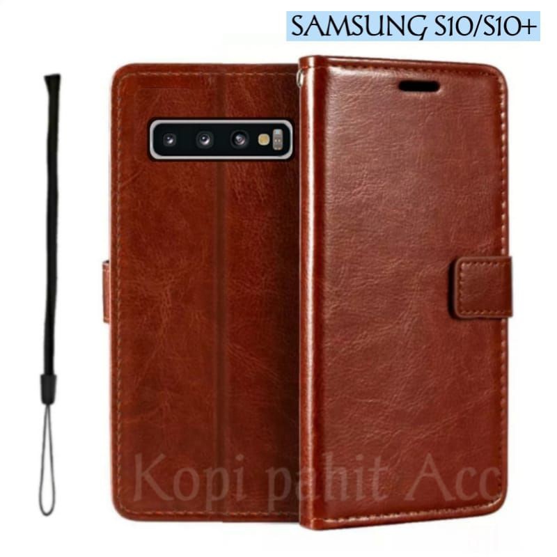 Case Untuk Hp Samsung Galaxy S10 S10 Plus Flip Cover Wallet Sarung Hp Casing Dompet Flip Magnet