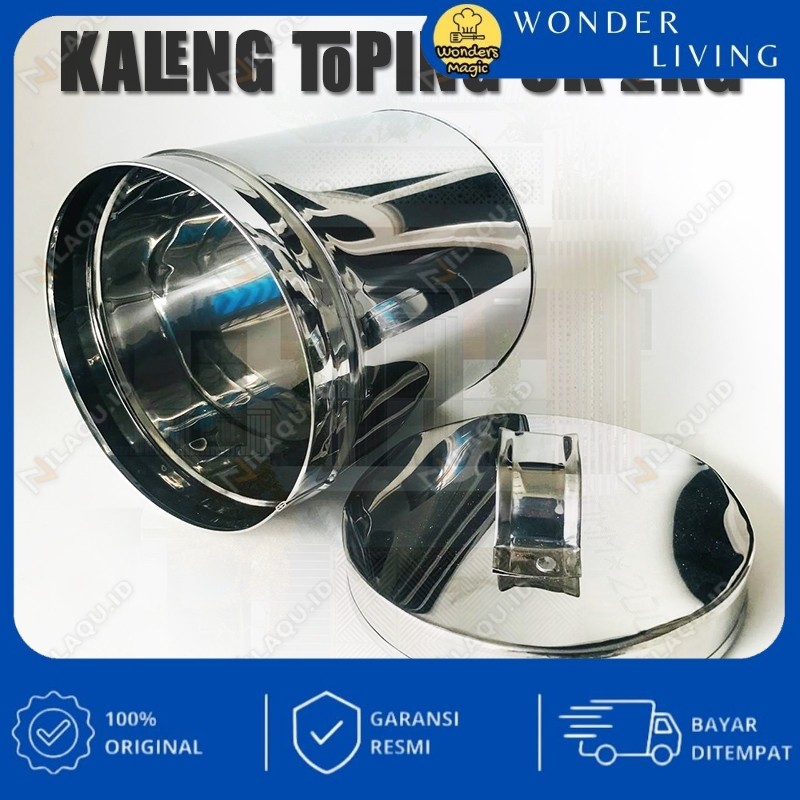Toples tempat topping stainless wadah toping martabak donat leker pukis ukuran 2kg