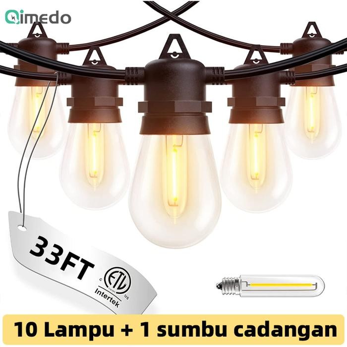30 Meter 30 Lampu 1 Set Led Outdoor Fitting Lampu Tahan Air Kafe Dekorasi Lampu Hias Komplit Lampu -