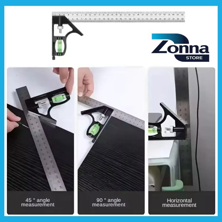 

Penggaris Siku Tukang Waterpass 30CM / Square Ruler Mistar L Stainless / Pengukur Sudut Anti Karat