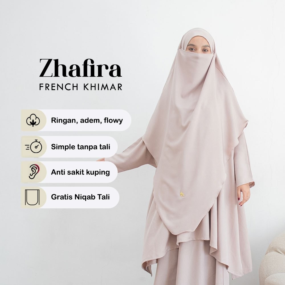 DEVIY BERKAH STORE Maslaha Niqab | (ZHAFIRA SERIES) - (Long FK Saja) Zhafira Long French Khimar | Lo