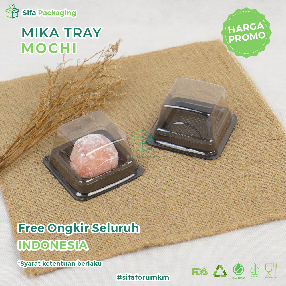 Mika Mochi Bulat Mika Puding Kotak Mika Kotak Tutup Transparan Tray Mika Mooncake Mika Kue Kotak Mik