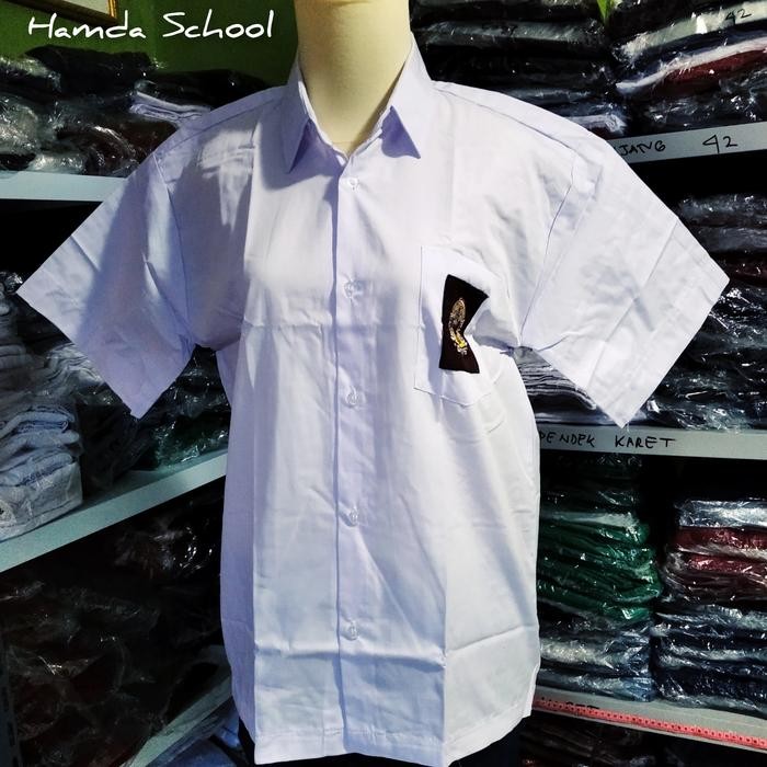 Seragam Sekolah Baju SMA Pendek Sablon - 22 (Bet Bordir)