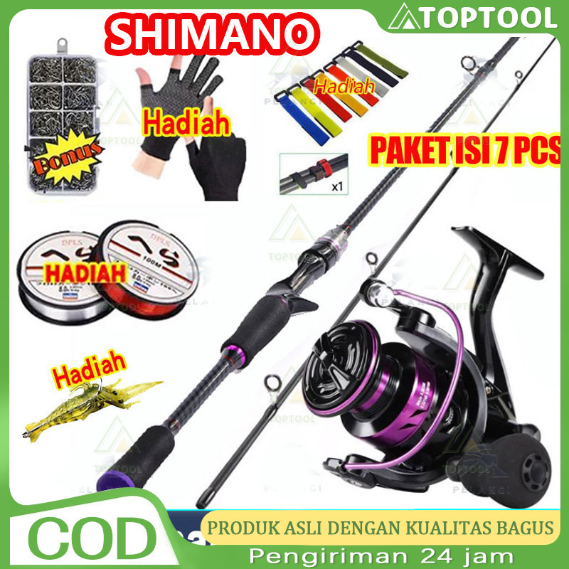 SHIMANO Set Pancing 1.8m/2.1m Joran Pancing 1000-4000 Reel Pancing 150M Senar Pancing Umpan Combo pa