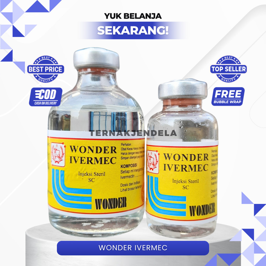 WONDER IVERMEC 50 ML 20 ML - Mengatasi Kutu Gudig Caplak Hewan Sapi Kambing Anjing Kucing Kelinci
