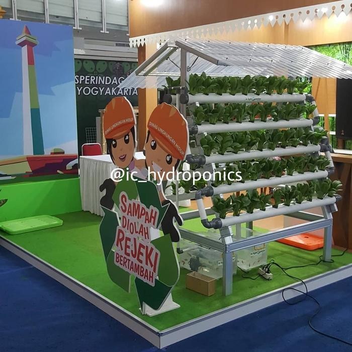 Kit Hidroponik NFT / DFT 100 Lubang Rangka Baja Ringan Fullset