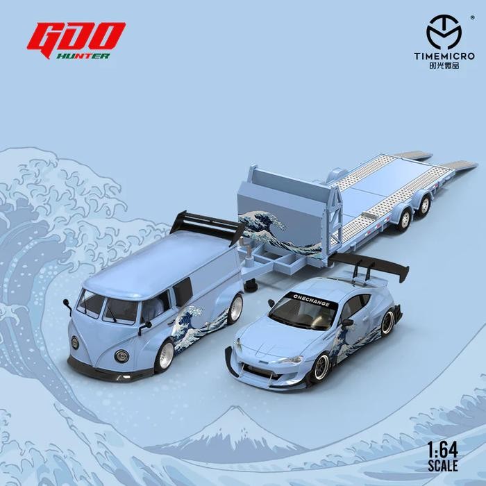 GDO642313-T - GDO x Time Micro 1/64 Toyota 86 Set (T1 bus+trailer+Toyota 86)