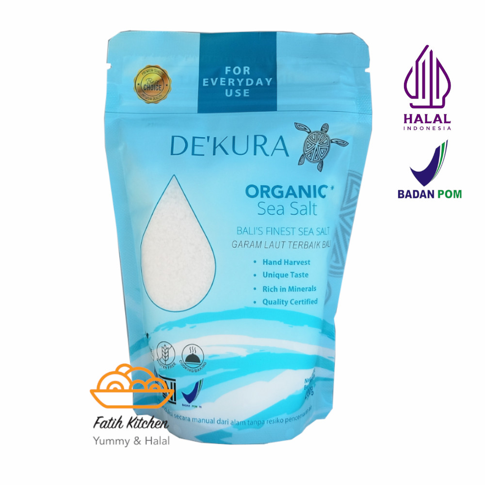 

DE'KURA Garam Laut Natural Organik Premium Sea Salt Rendah Natrium untuk Memasak & Baking Halal