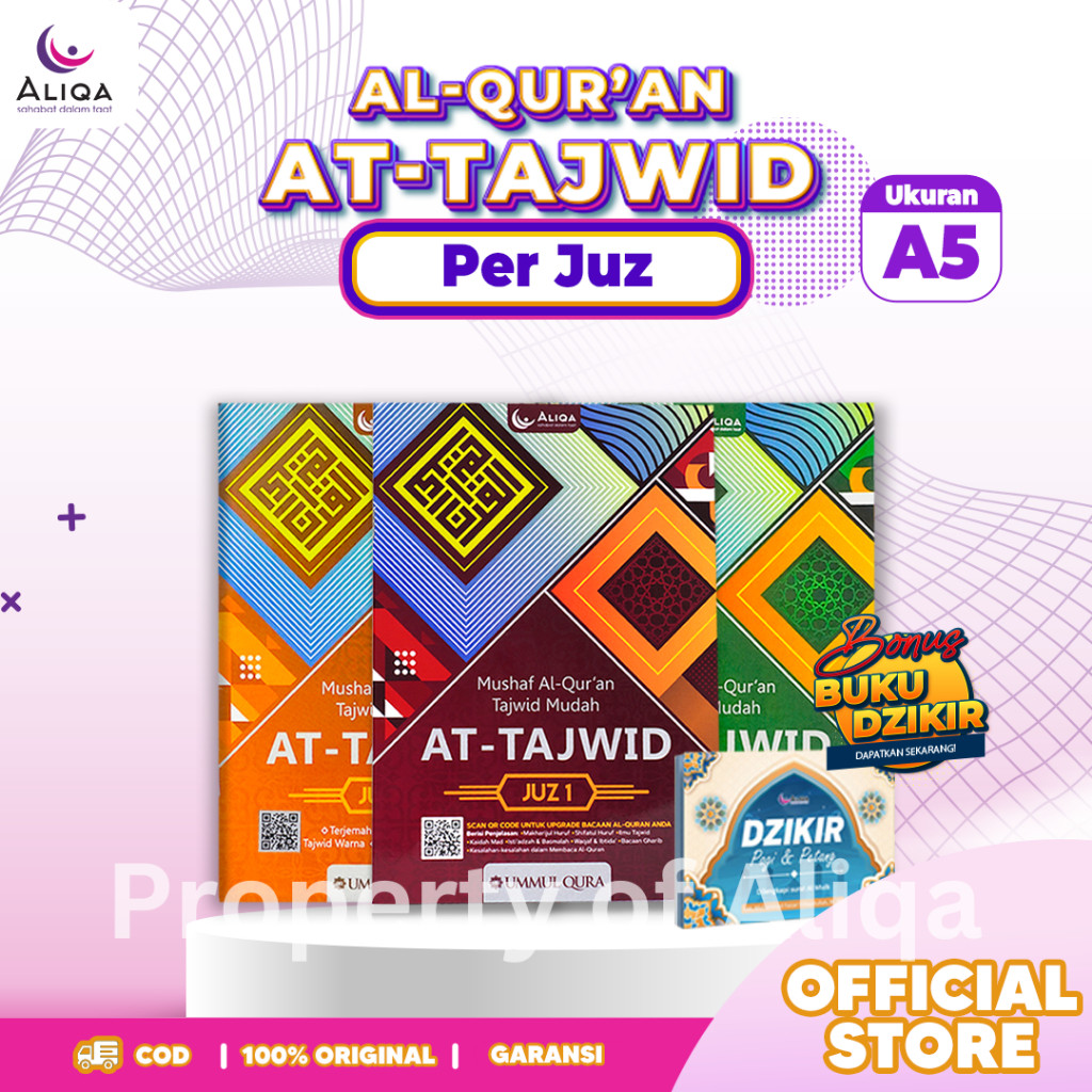 Terlaris AL QUR'AN PER JUZ AT-TAJWID ALIQA UKURAN A5 - BONUS DZIKIR PAGI PETANG