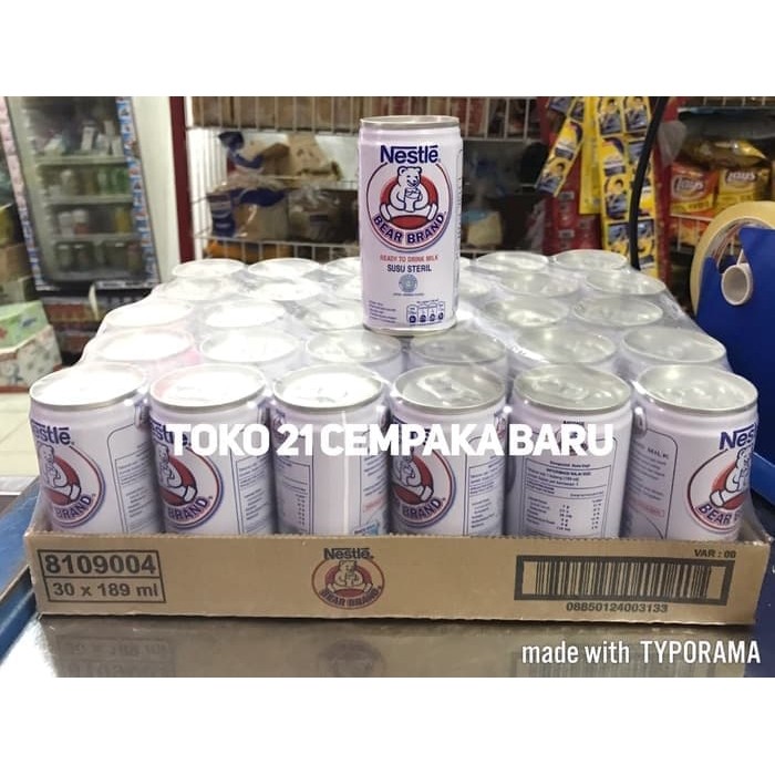 

Nestle Bear Brand 1 KARTON - 189ml x 30 pcs | EXP JUNI 2026 Susu Beruang 189 ml Murah Promo