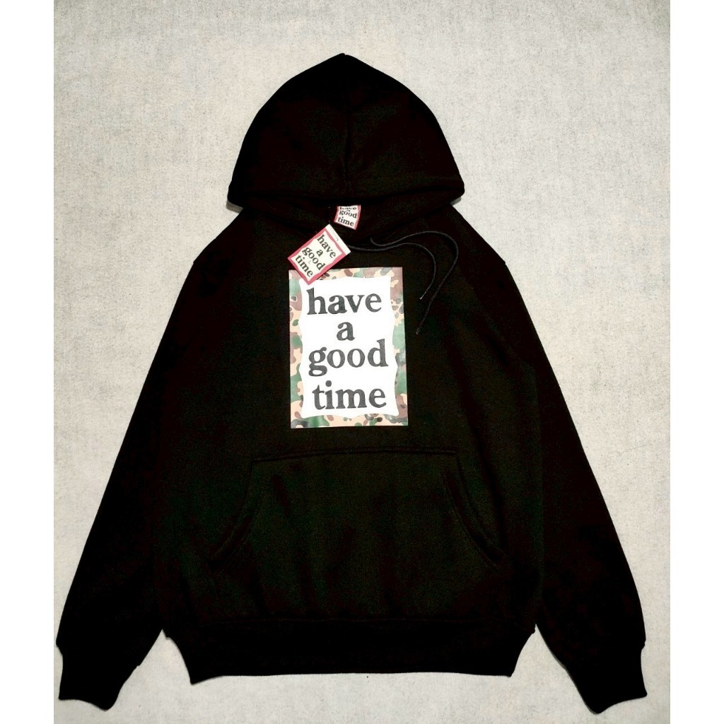 JAKET HOODIE SWEATER HAGT HAVE A GOOD TIME BOX CAMO GREEN BLACK CSR SHOP