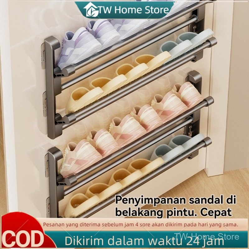 Rak Sepatu Minimalis rak sandal kamar mandi rak gantungan tempat sepatu dinding Tempel Susun Tempat 