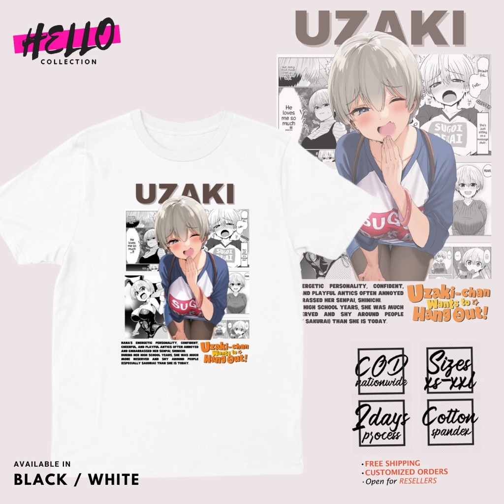 Kaos Baju Wants to Hang Out - Uzaki Hana Waifu Anime