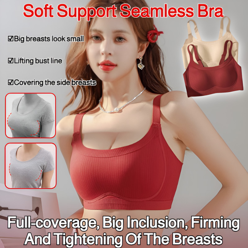 【NEW】✨️ama✨️BH Bra Penyangga Payudara Besar Anti Kendur Wanita/Bra Wanita Tanpa Kawat Tali Lebar/Pay