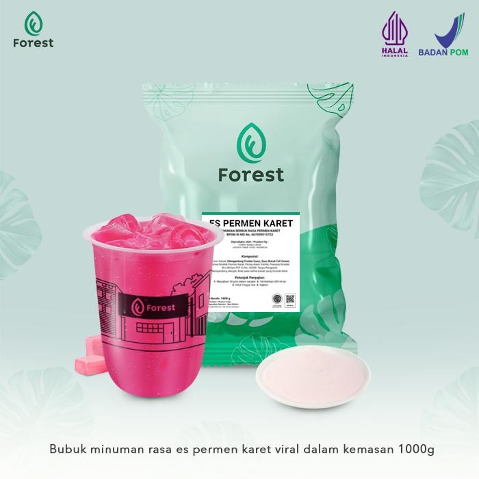 

[Best Seller] Bubuk Minuman ES PERMEN KARET VIRAL 1000g - FOREST Bubble Drink - POWDER