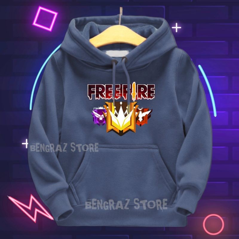 Hoodie Anak FREE FIRE Laki Laki Usia 1-13thn Sweater Hodie Anak Cowok FF Terbaru / Sweter Jaket Anak