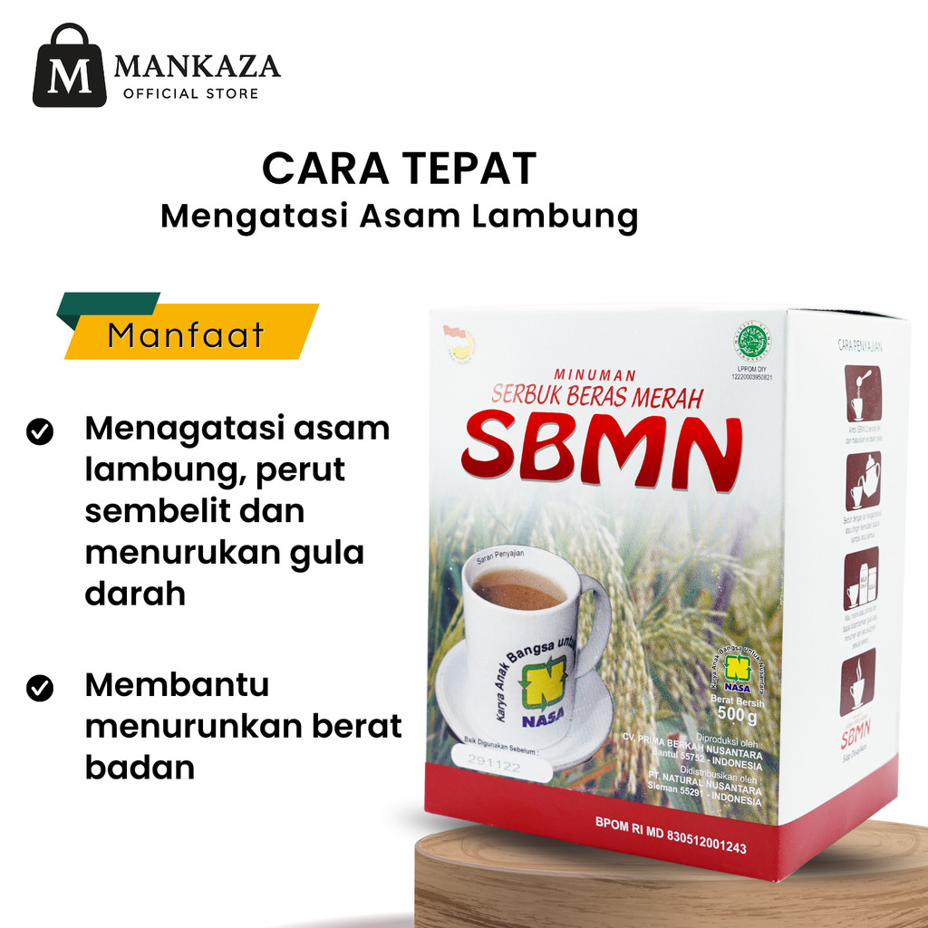 

NASA Serbuk Beras Merah Natural SBMN Original Penurun Asam Lambung Penghilang Sembeli Obat Maag