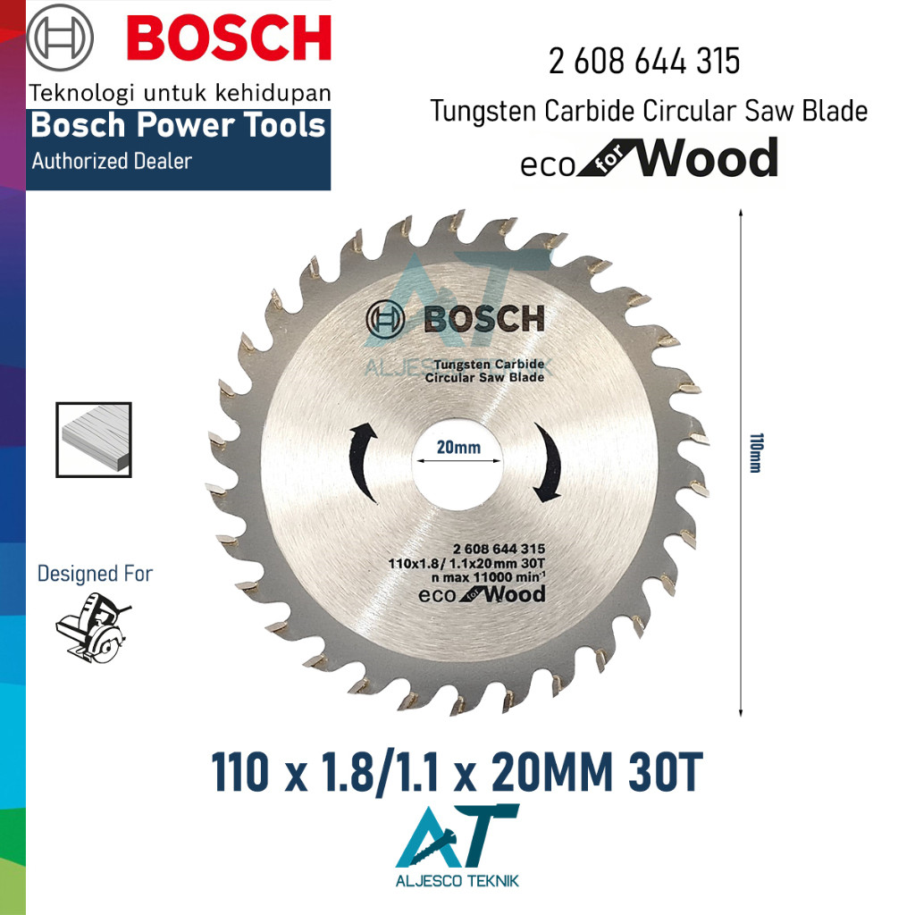 BOSCH MATA GERGAJI KAYU 4 INCH 30T ECO CIRCULAR SAW BLADE