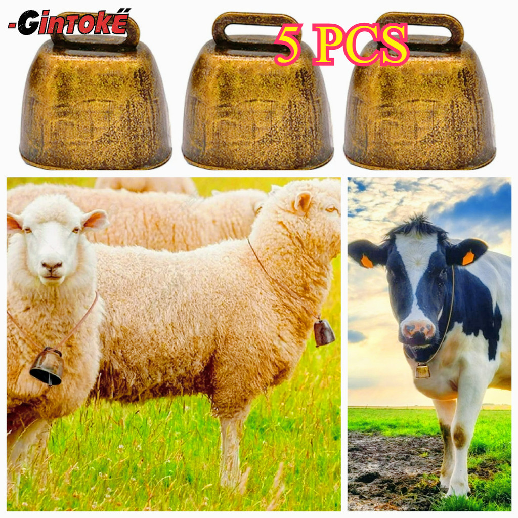 5pcs Lonceng Sapi Antik Lonceng Kalung Sapi Lonceng Kambing Klontongan Sapi Bel Sapi Lonceng Sapi Bu