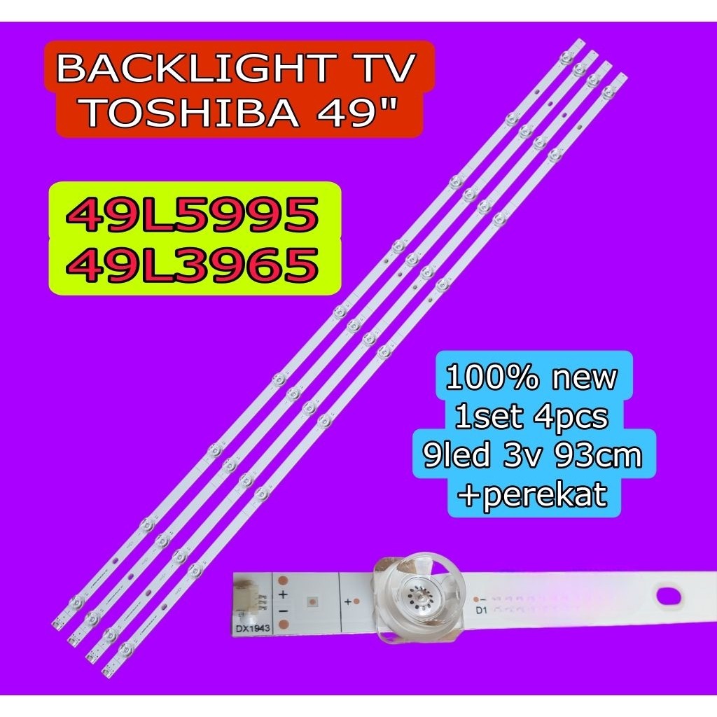 LAMPU LED BACKLIGHT BL TV TOSHIBA 49L3965 49L5995