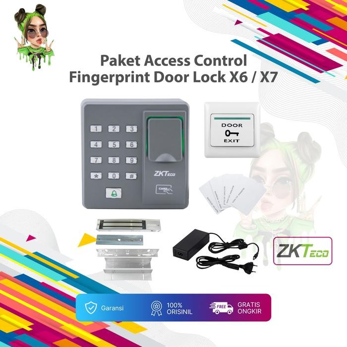 

Zkteco X6 Fingerprint RFID 125kHz Pin Standalone Access Control Akses X6 X7 Paket Siap Pakai - X6/X7 12V-3ASale
