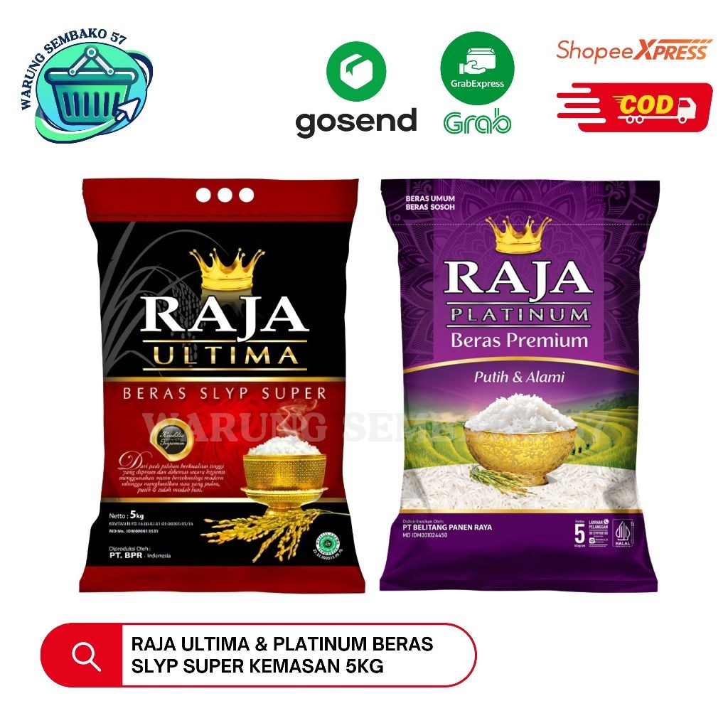 

New Beras Premium Raja Ultima 5Kg | Raja Platinum Beras Slyp Super 5kgPremium