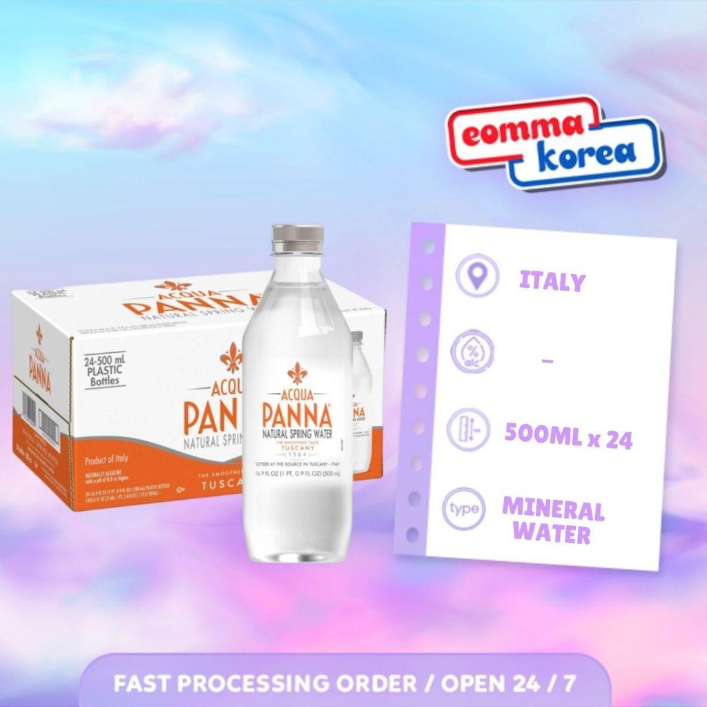 

Acqua Panna Natural Mineral Water 500ml PET Plastik [ Dus isi 24 Botol ]