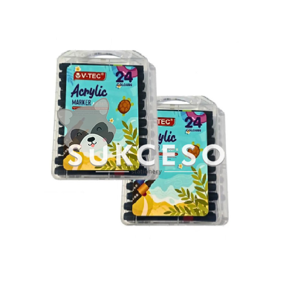 

Vtec Acrylic Marker 24 Color AM 367 R Spidol Akrilik 24 Warna Tahan Air