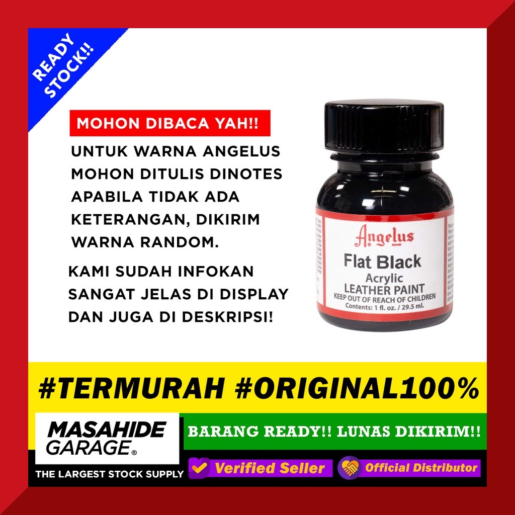 

TERMURAH Angelus Acrylic Leather Paint 1oz 30ml CAT SEPATU Made in USA